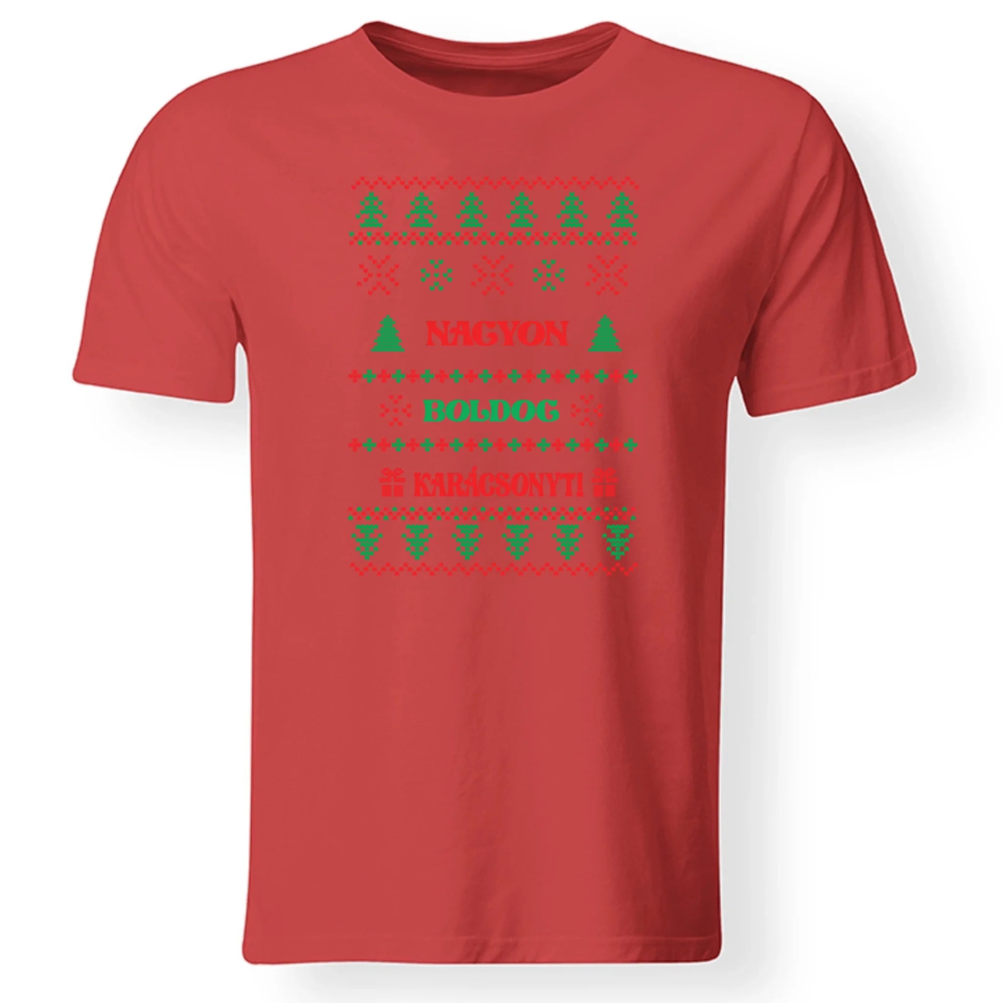 Kötött mintás karácsonyi férfi póló