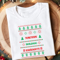 Kötött mintás karácsonyi férfi póló