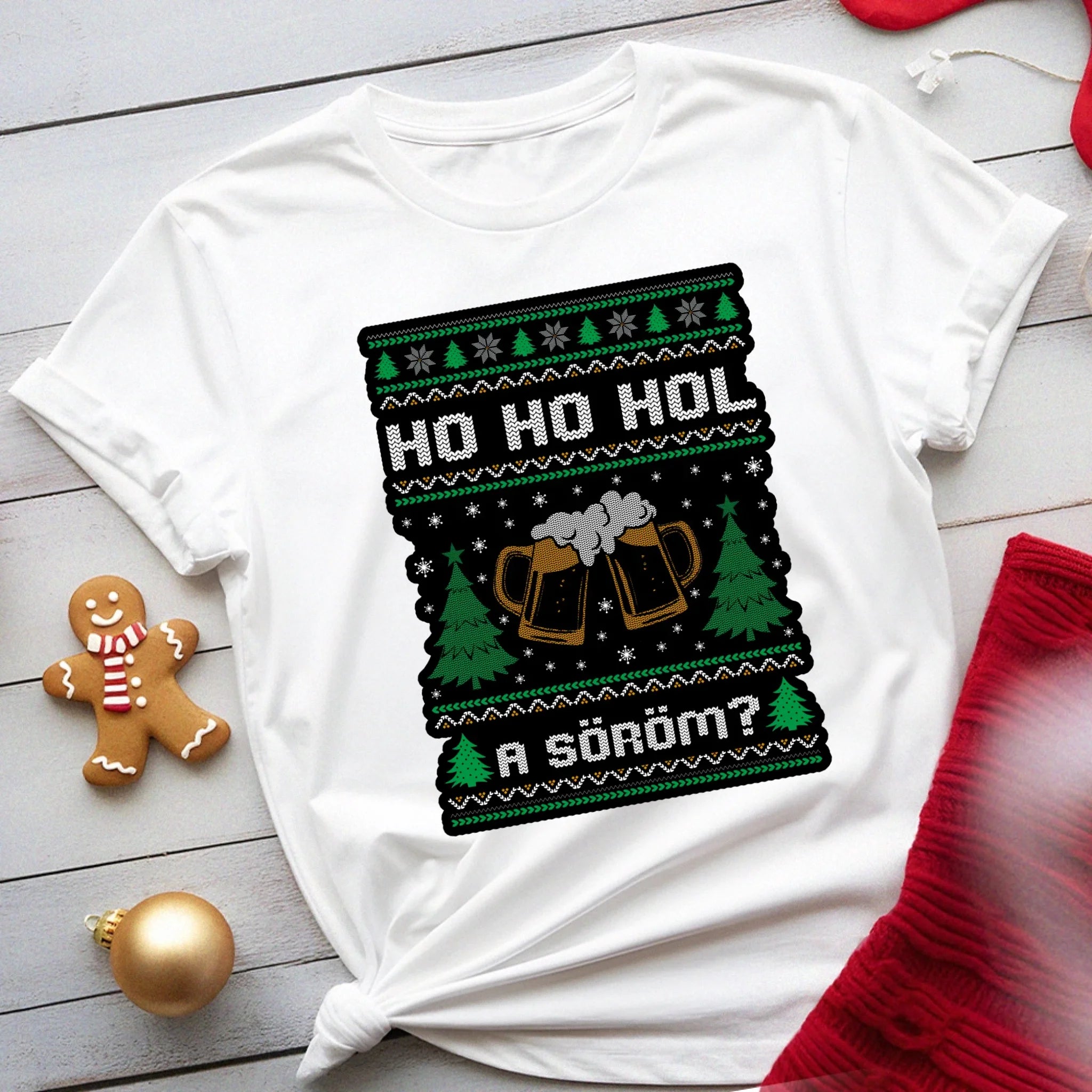 Hol a söröm? - karácsonyi női póló