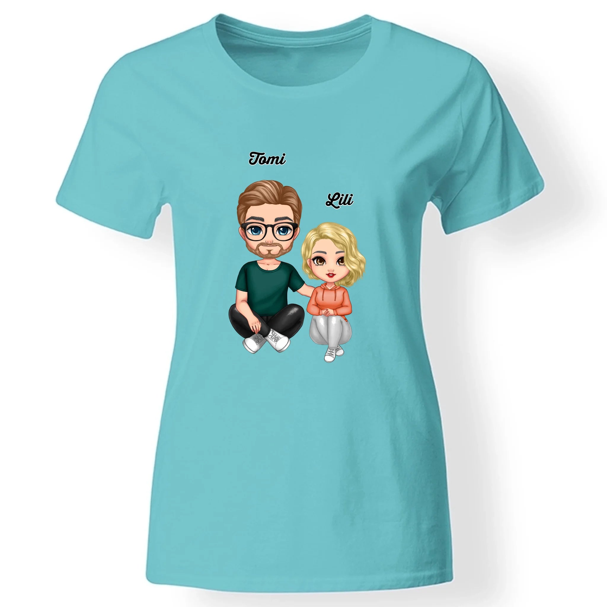 Cukifejű karakteres apa-lánya póló női