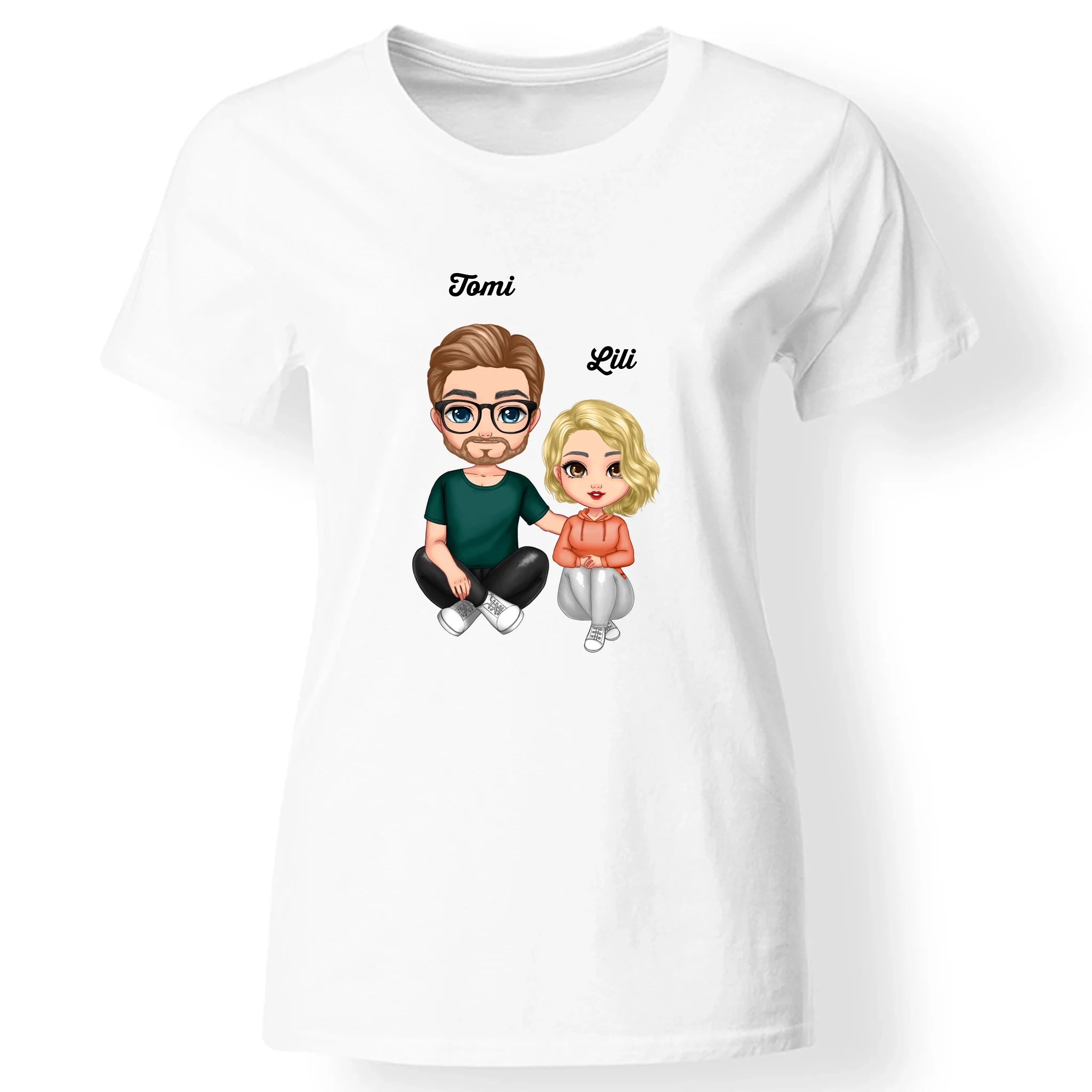 Cukifejű karakteres apa-lánya póló női