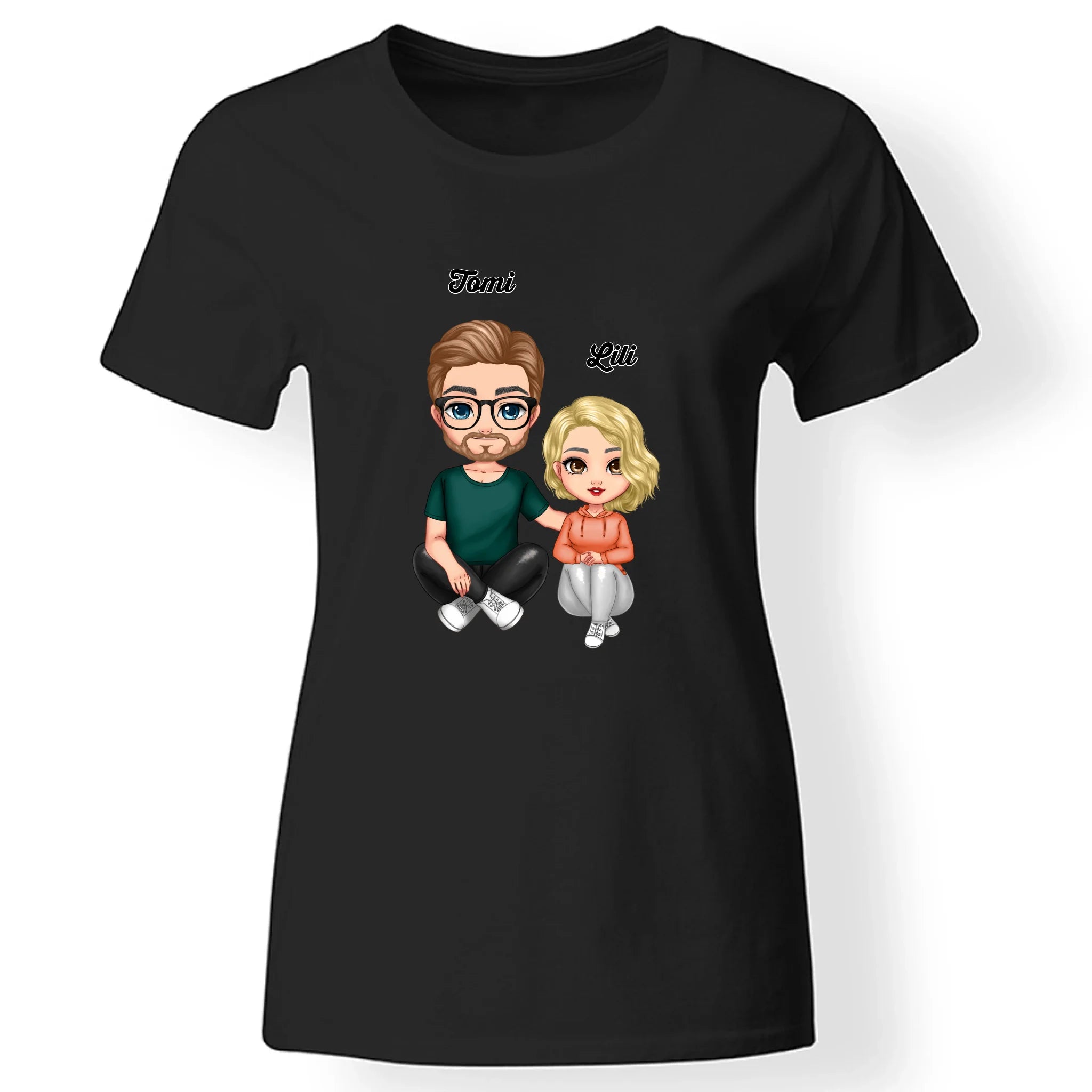 Cukifejű karakteres apa-lánya póló női