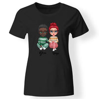 Karácsonyi páros női póló fekete