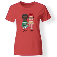 Karácsonyi páros női póló piros