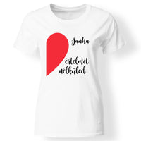 Összeillesztős szív póló nőknek fehér