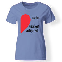 Összeillesztős szív póló nőknek kék