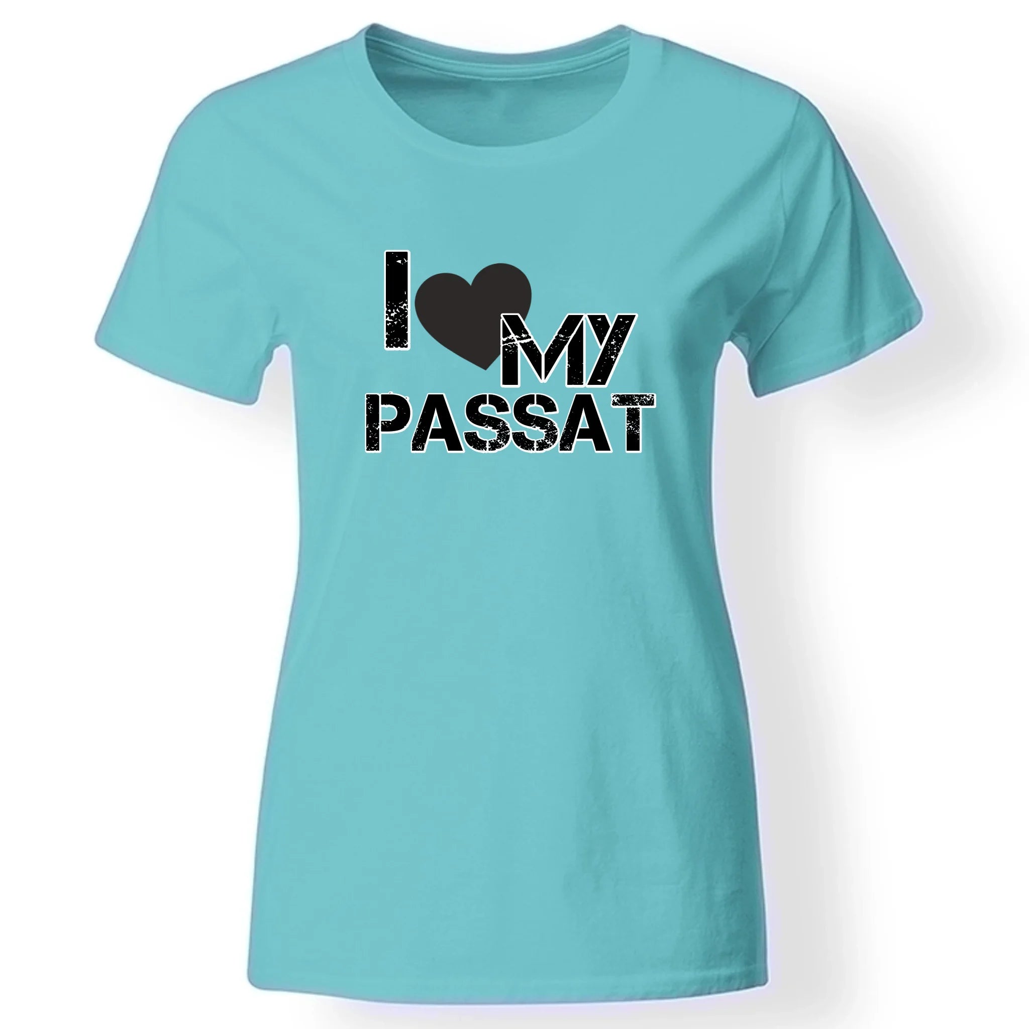 I love autós póló nőknek türkiz