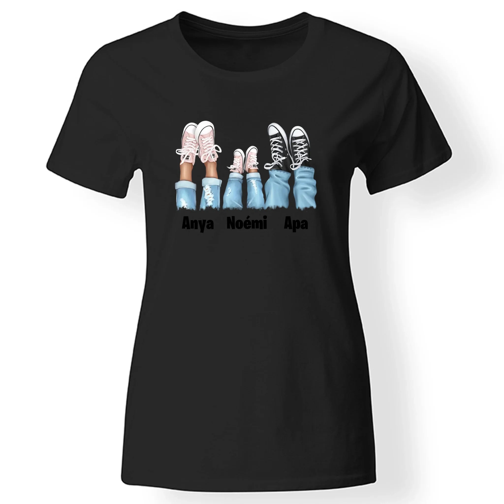 Tornacipős család női póló fekete