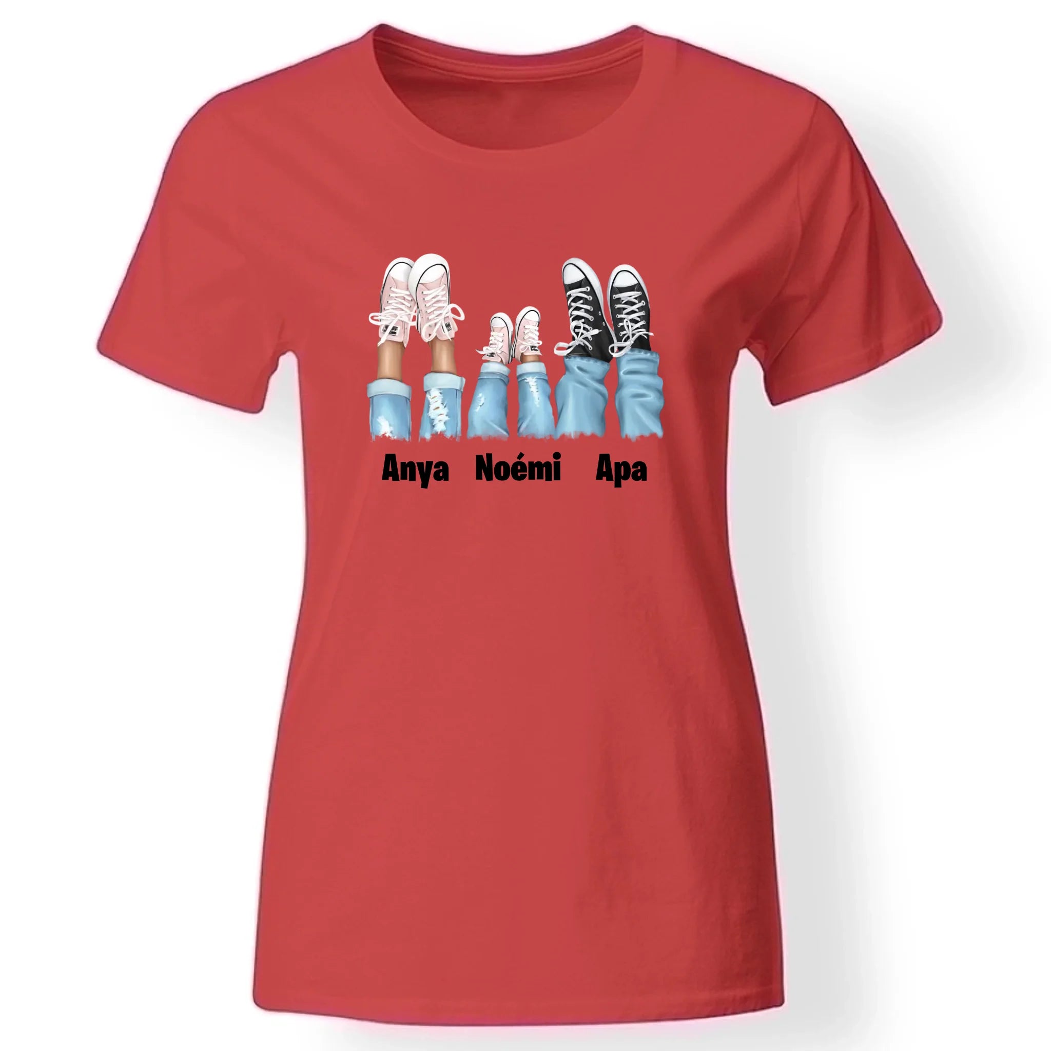 Tornacipős család női póló piros