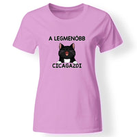 Menő Cicagazdi póló nőknek rózsaszín