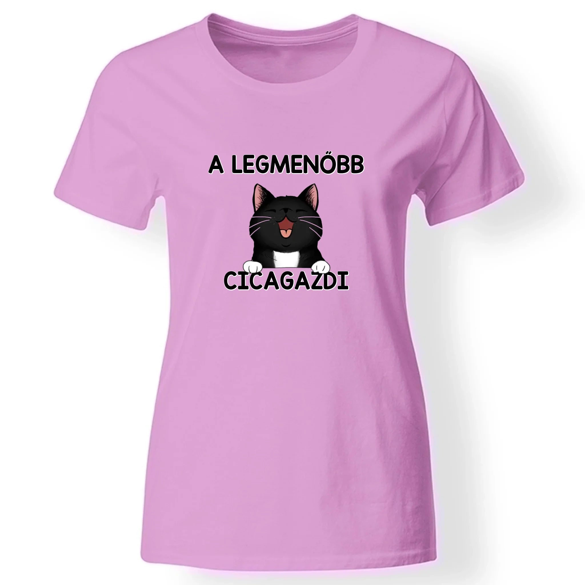 Menő Cicagazdi póló nőknek rózsaszín