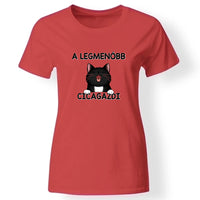 Menő Cicagazdi póló nőknek piros