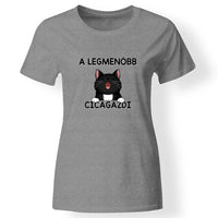 Menő Cicagazdi póló nőknek szürke