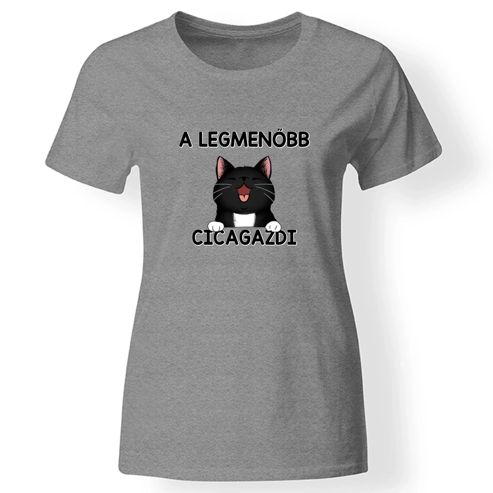 Menő Cicagazdi póló nőknek szürke