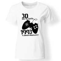 Szülinapi gamer póló nőknek fehér