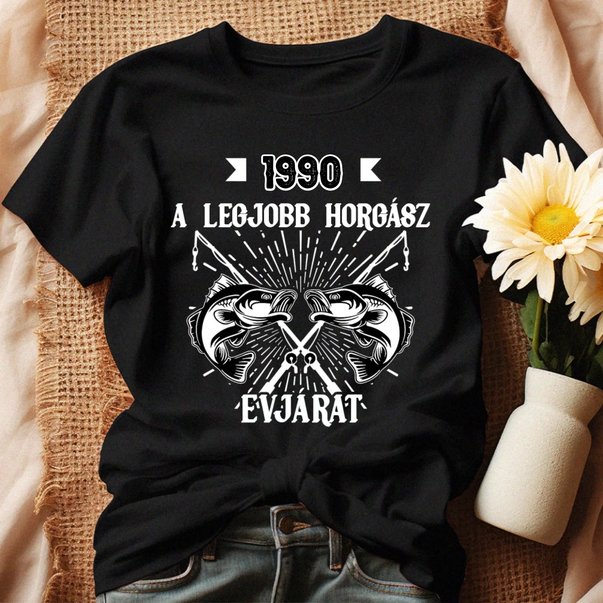 Szülinapi ajándék horgászoknak - A legjobb horgász évjárat női póló fekete