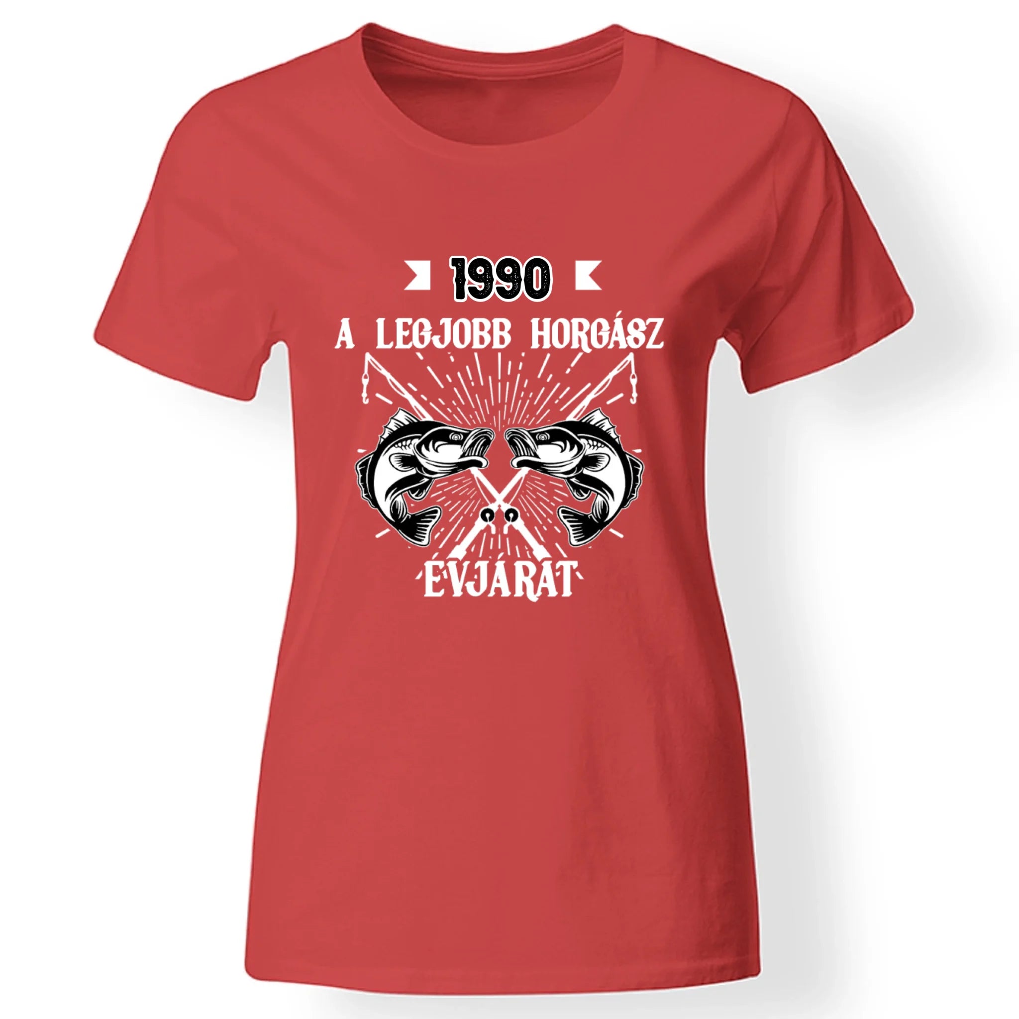 Szülinapi ajándék horgászoknak - A legjobb horgász évjárat női póló piros