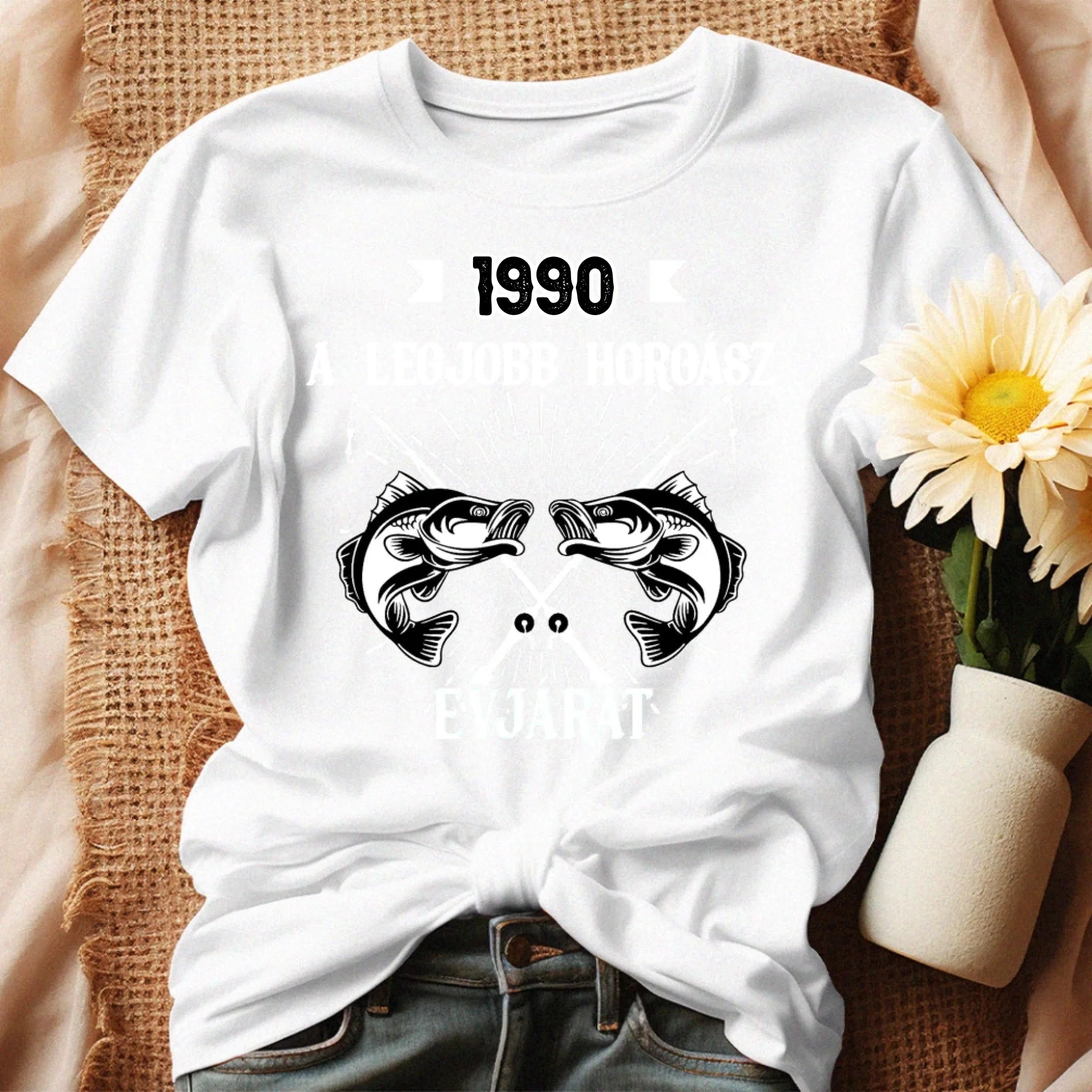 Szülinapi ajándék horgászoknak - A legjobb horgász évjárat női póló fehér