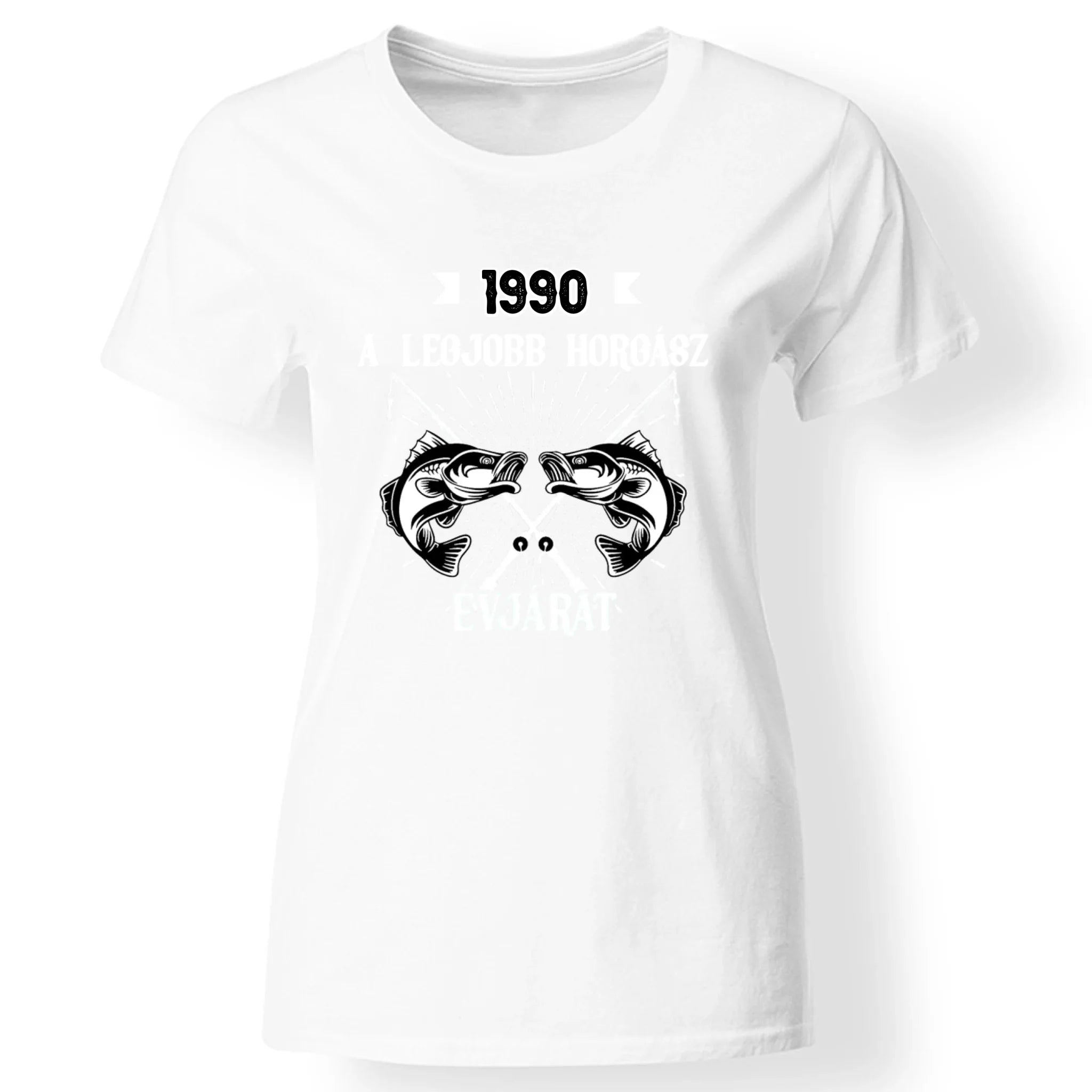 Szülinapi ajándék horgászoknak - A legjobb horgász évjárat női póló fehér