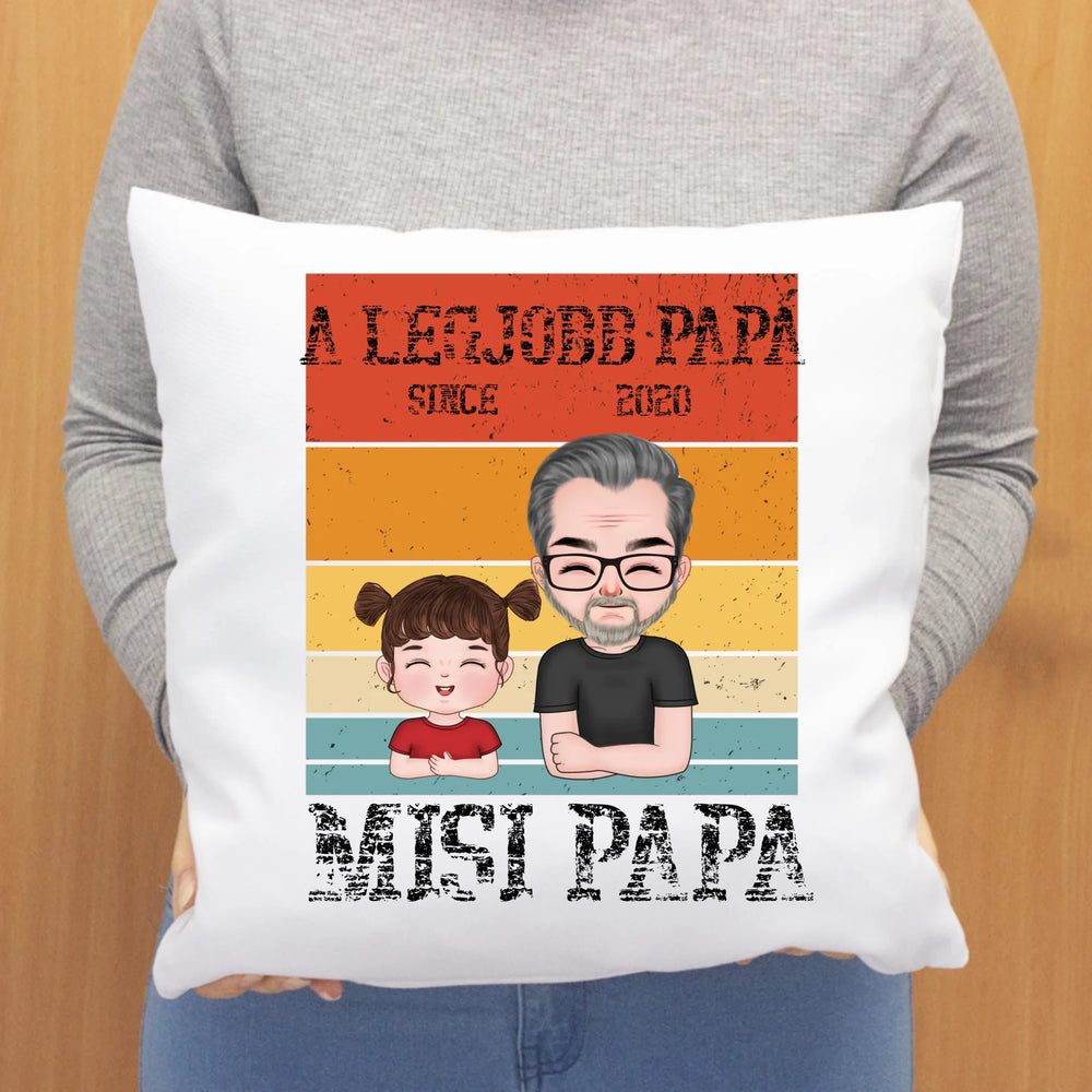 A legjobb Papa párna szerkeszthető karakterekkel