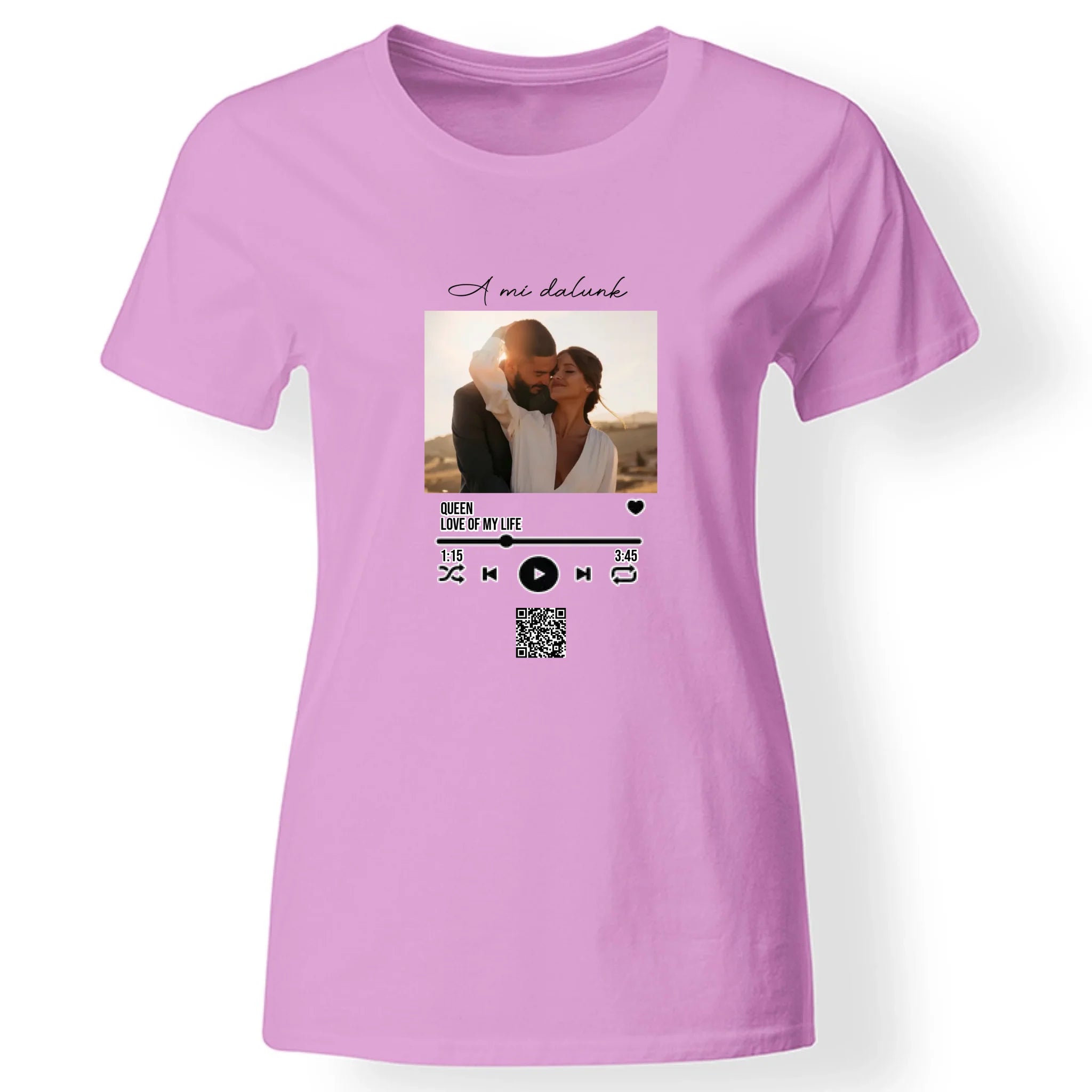 A Mi dalunk - Női póló szerkeszthető QR kóddal Valentin napra
