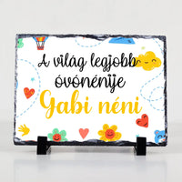 A világ legjobb óvónénije szerkeszthető ajándék gránitlap óvónőknek
