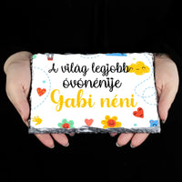 A világ legjobb óvónénije szerkeszthető ajándék gránitlap óvónőknek