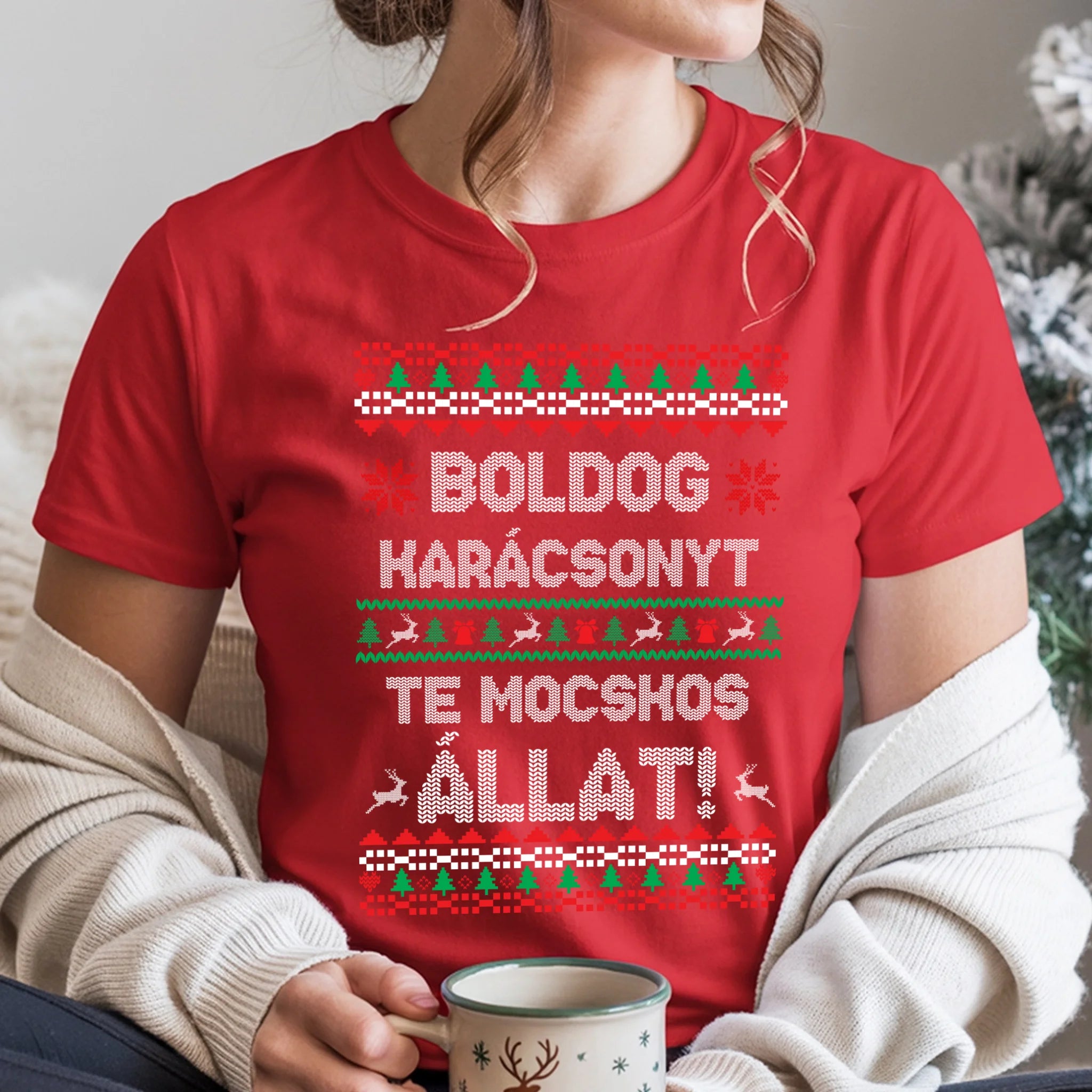 Boldog Karácsonyt te mocskos állat - vicces karácsonyi női póló