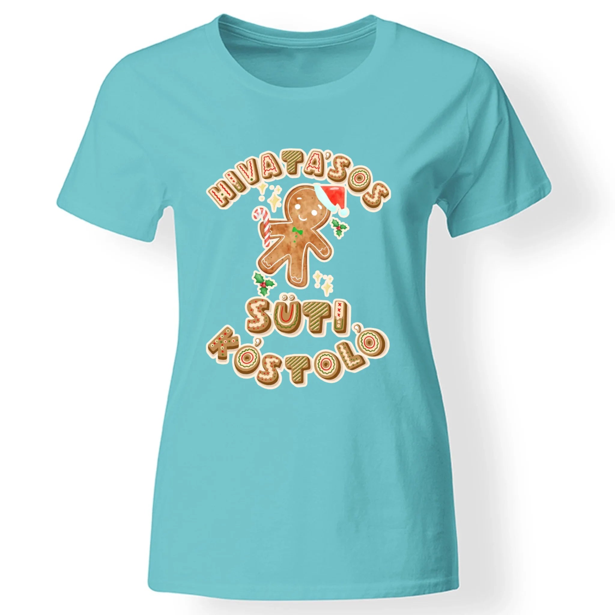 Hivatásos süti kostoló feliratú karácsonyi mintájú női póló