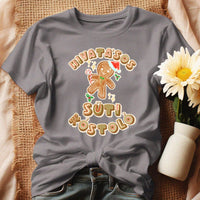 Hivatásos süti kostoló feliratú karácsonyi mintájú női póló