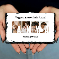 Ajándék Anyának - Egyedi képes Anya szeretünk gránitlap