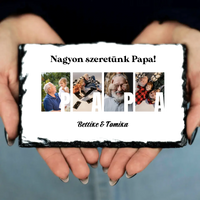 Ajándék Papának - Egyedi képes Papa szeretünk gránitlap