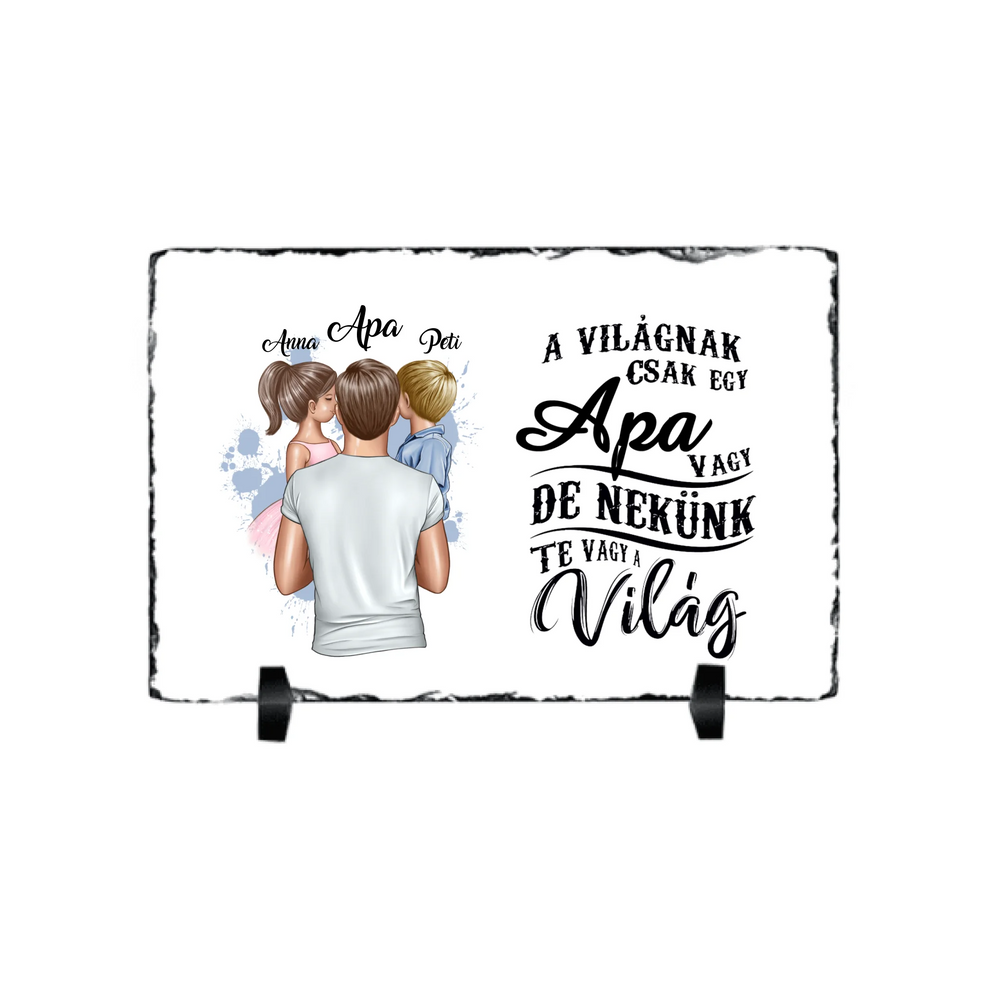 Apa két kisgyerekkel egyedi gránitlap