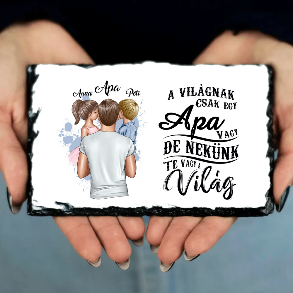 Apa két kisgyerekkel egyedi gránitlap