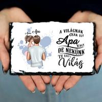 Apa kislánnyal egyedi gránitlap