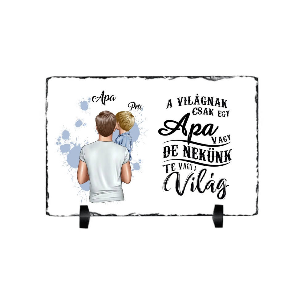 Apa kisfiúval egyedi gránitlap