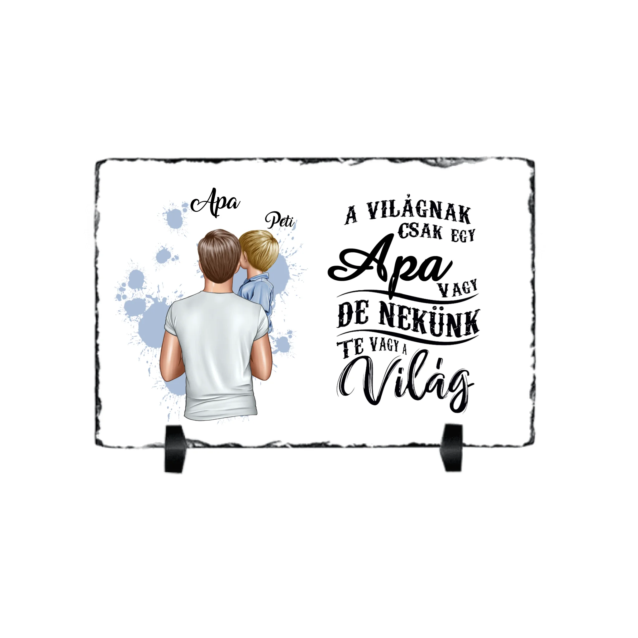 Apa kisfiúval egyedi gránitlap