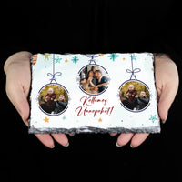 Karácsonyi gránitlap saját fotókkal és szerkeszthető felirattal