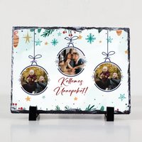 Karácsonyi gránitlap saját fotókkal és szerkeszthető felirattal