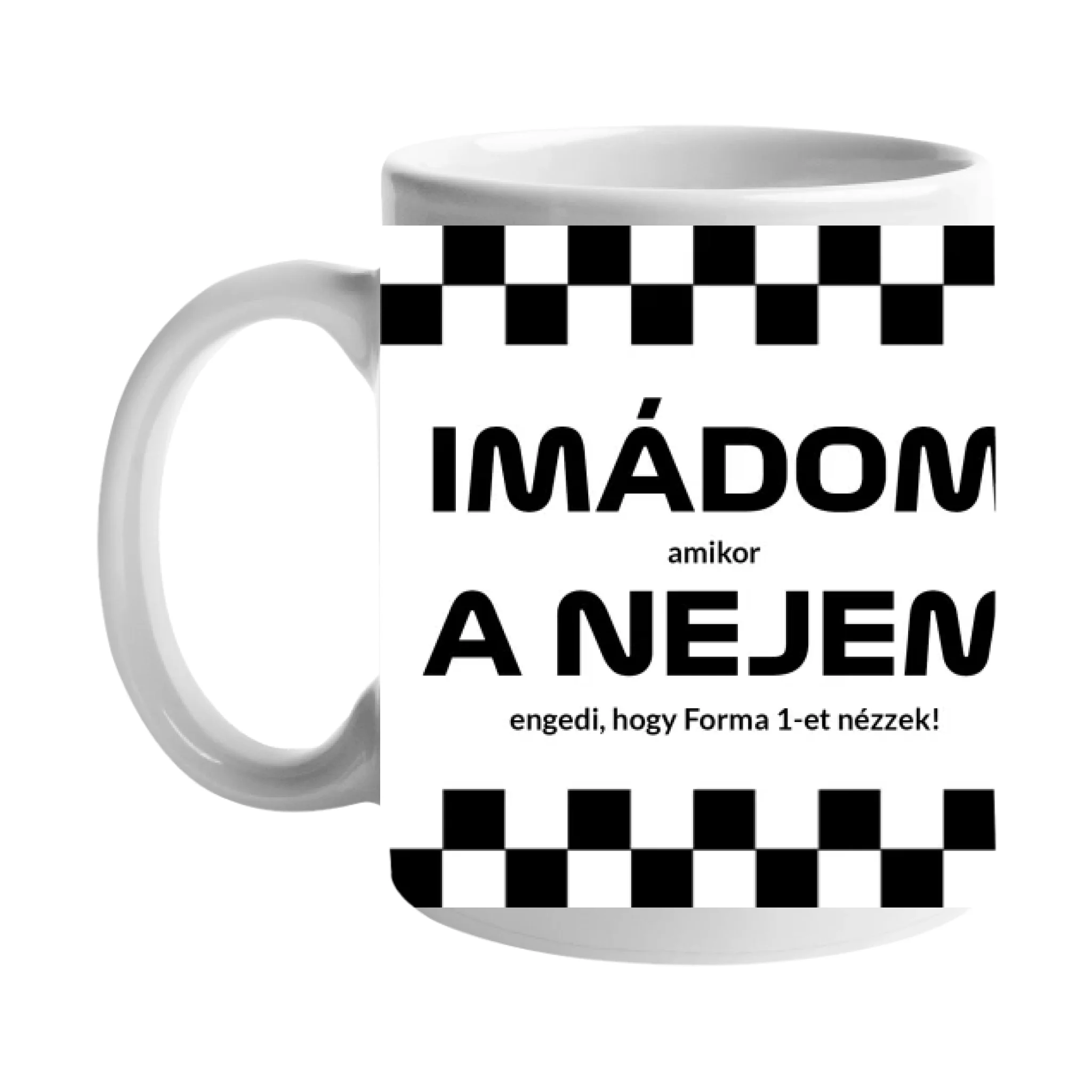  Imádom a nejem futamos egyedi képes bögre