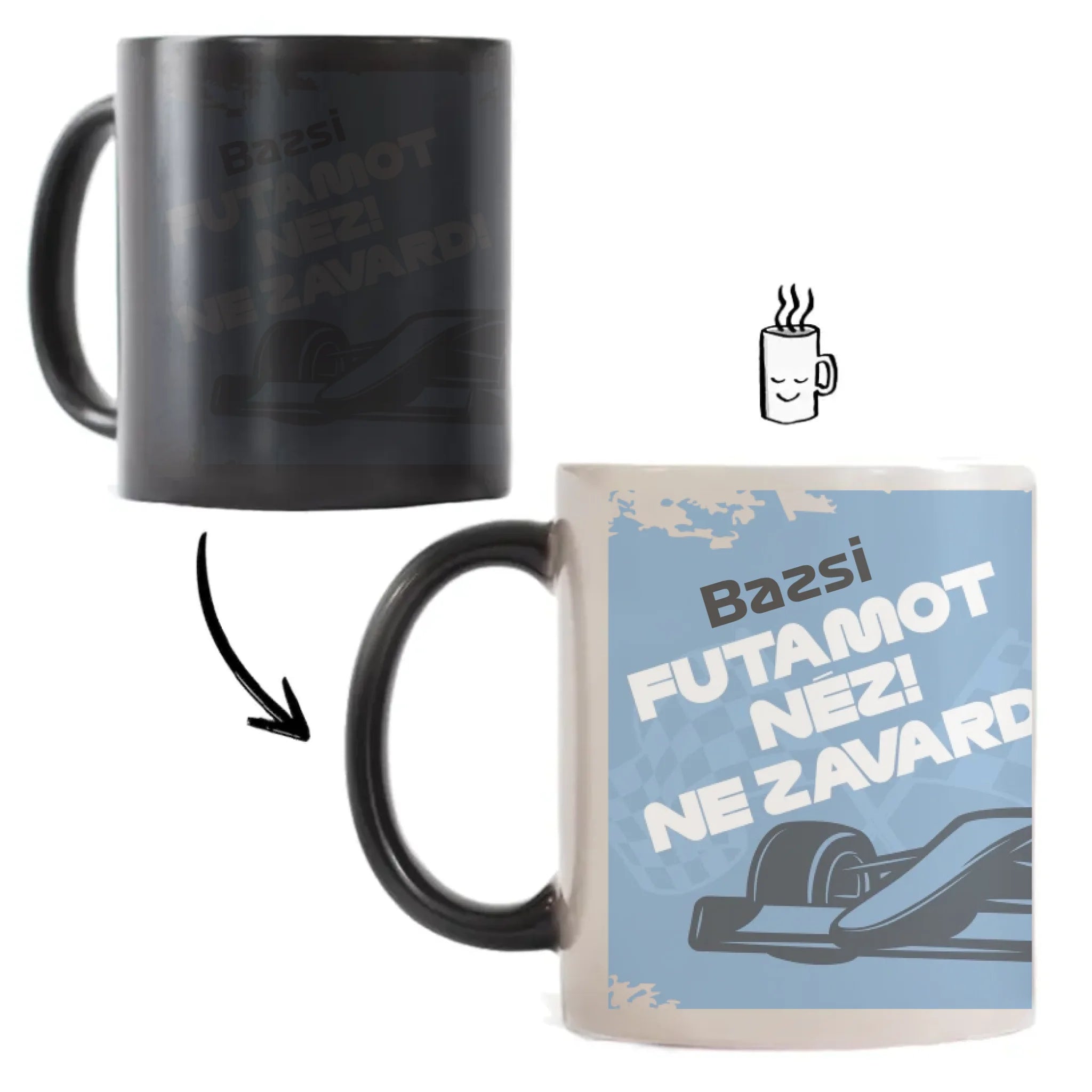 Ne zavard futam közben egyedi neves bögre