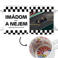  Imádom a nejem futamos egyedi képes bögre