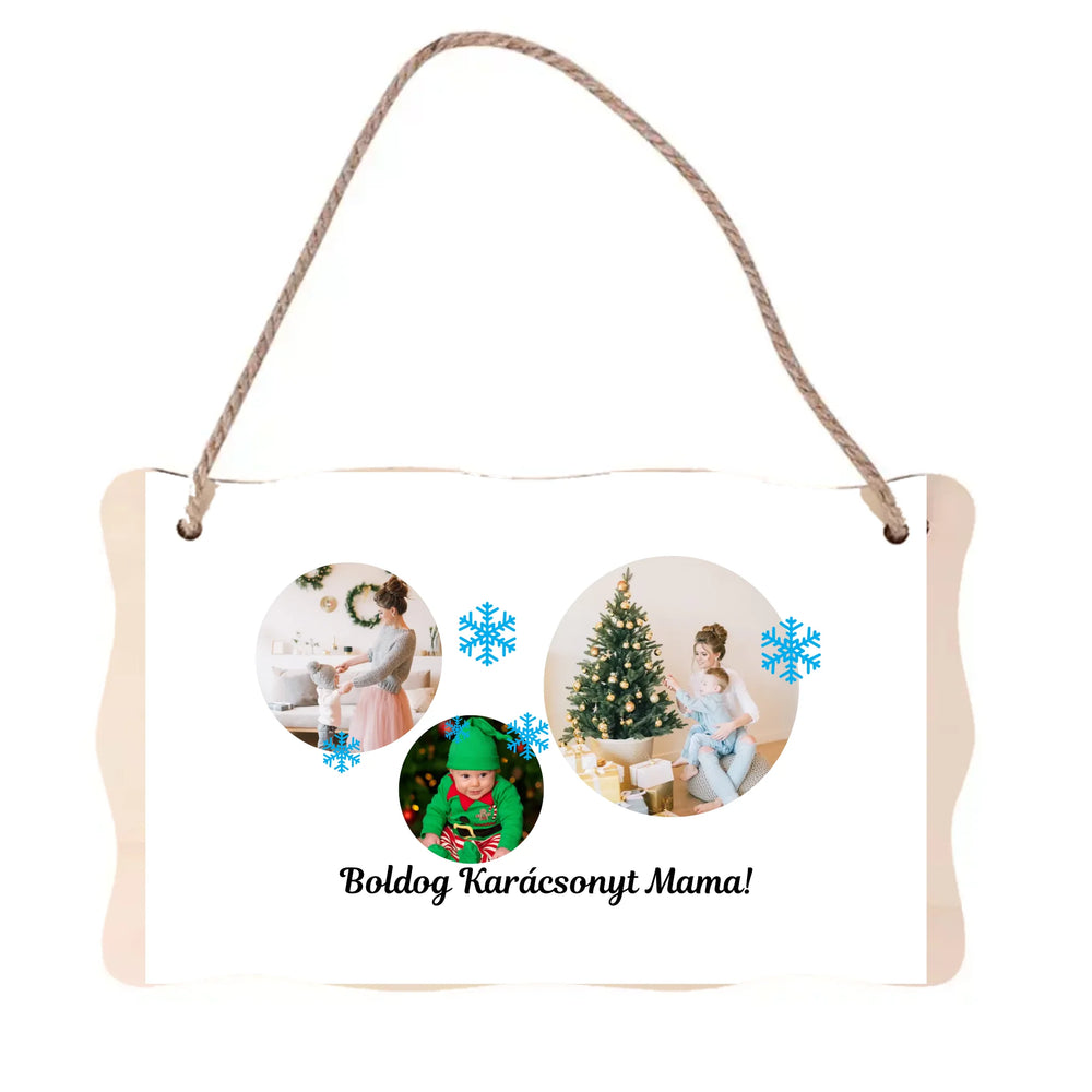 Karácsonyi 3 képes tábla dísz