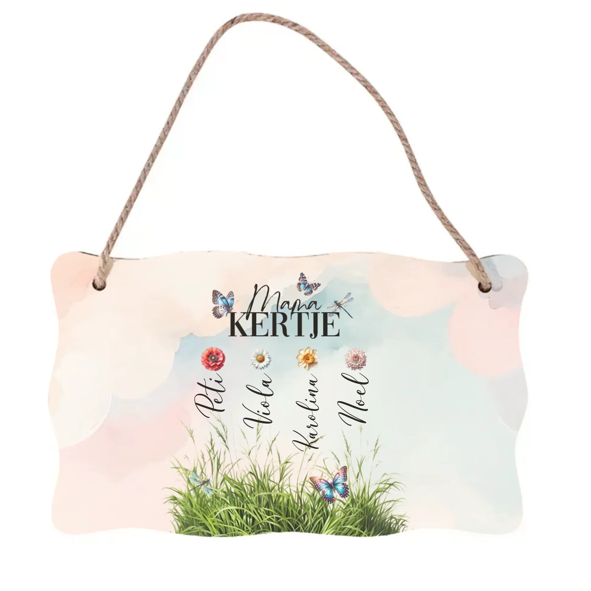 Mama kertje - szerkeszthető mintás fa dísztábla