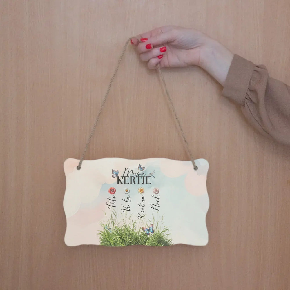 Mama kertje - szerkeszthető mintás fa dísztábla