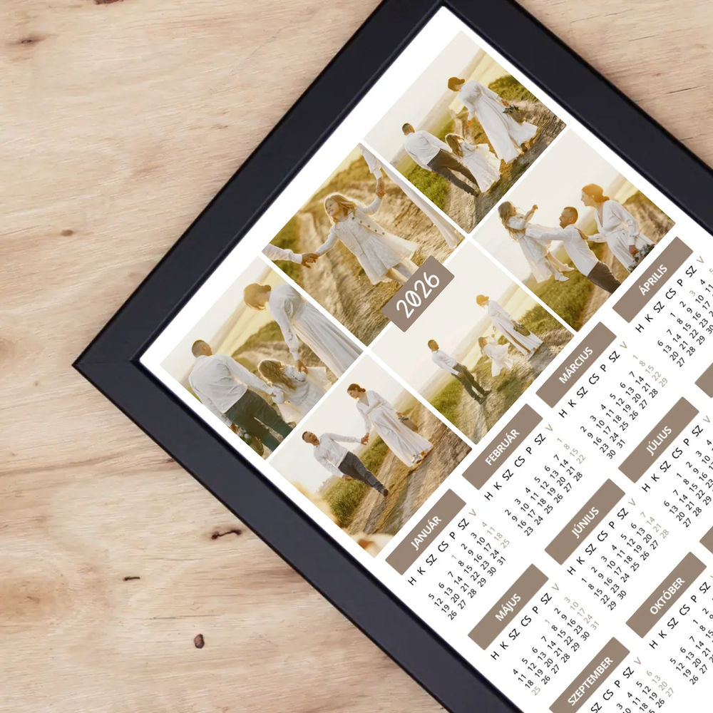 2026 falikép álló naptár egyedi 6 képpel
