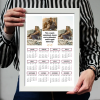 2026 falikép álló naptár 3 képpel és egyedi felirattal