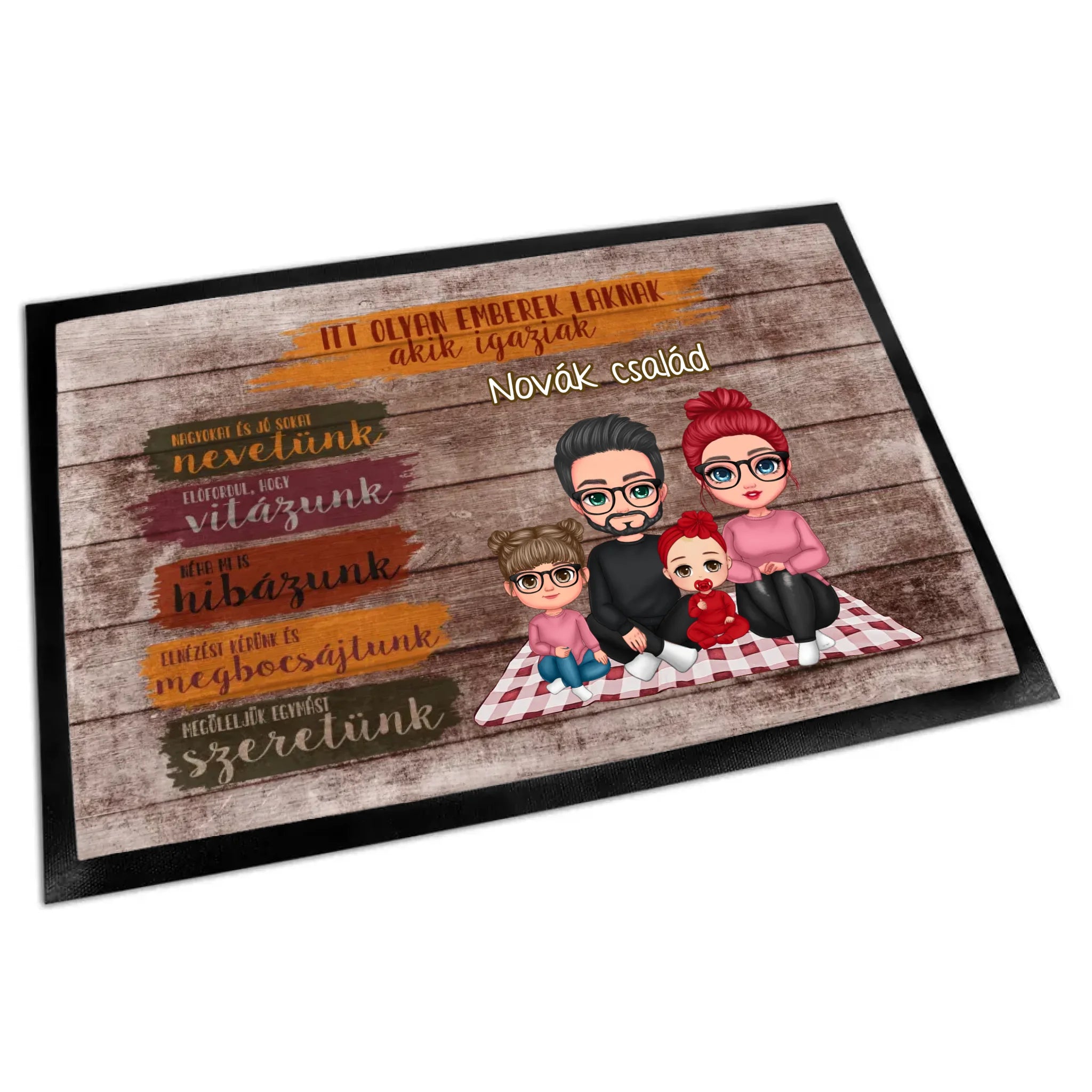 Szerkeszthető mintás ajándék macskás lábtörlő