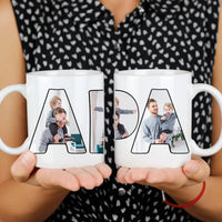 Apák napi egyedi ajándék bögre APA feliratos képekkel