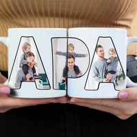 Apák napi egyedi ajándék bögre APA feliratos képekkel